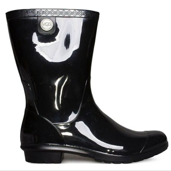Ugg black rainboots with ugg lining.  Sienna boots - Picture 1 of 4